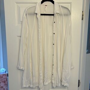 Free People White Button Down Shirt
